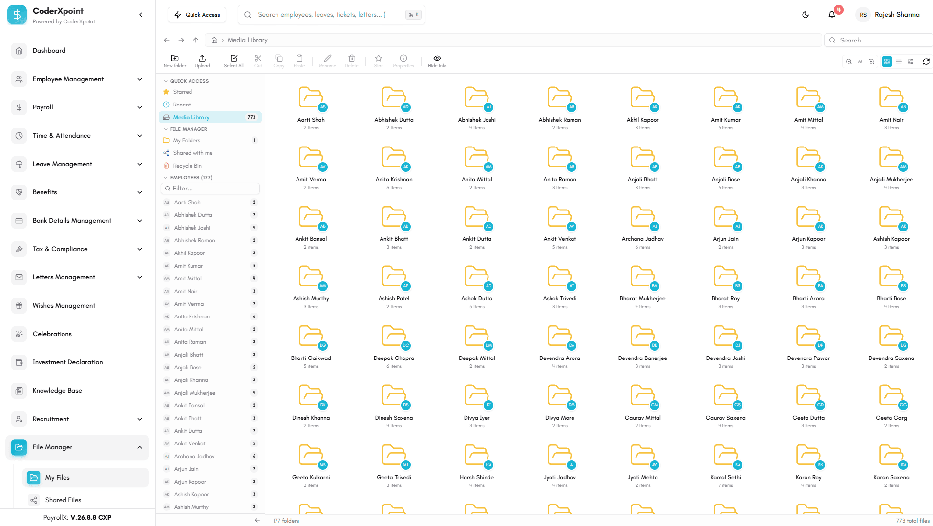 Payroll compliance screen in PayrollX